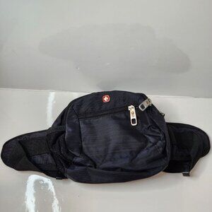 Swiss Gear Black Canvas Fanny Back Trail Running Bum Pack Pouch NEW